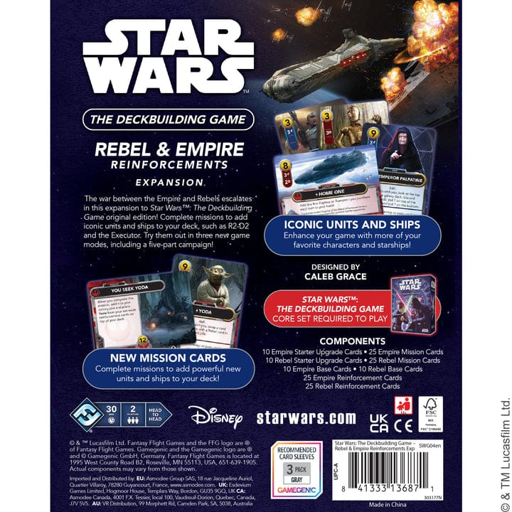 Board Games - Card Games Fantasy Flight Games Star Wars: The Deckbuilding Game – Rebel & Empire Reinforcements Expansion