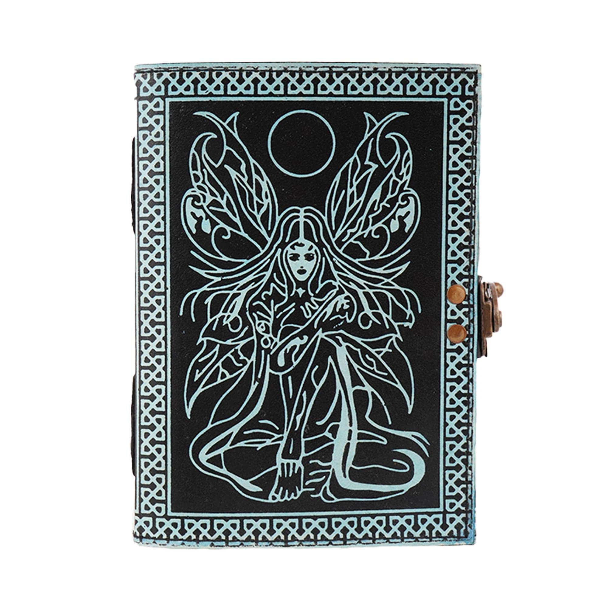 Books - Journals Fantasy Gifts 2 Tone Black/Blue Fairy Embossed Leather Journal