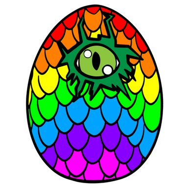Pride Rainbow Dragon Egg Pin - Saltire Games