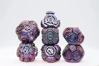 Airship Gears: The Royal Raven - Metal RPG Dice Set - Saltire Games