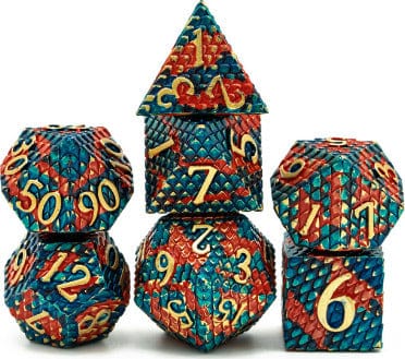 Dragon Scale: Blue Fire - Metal RPG Dice Set - Saltire Games