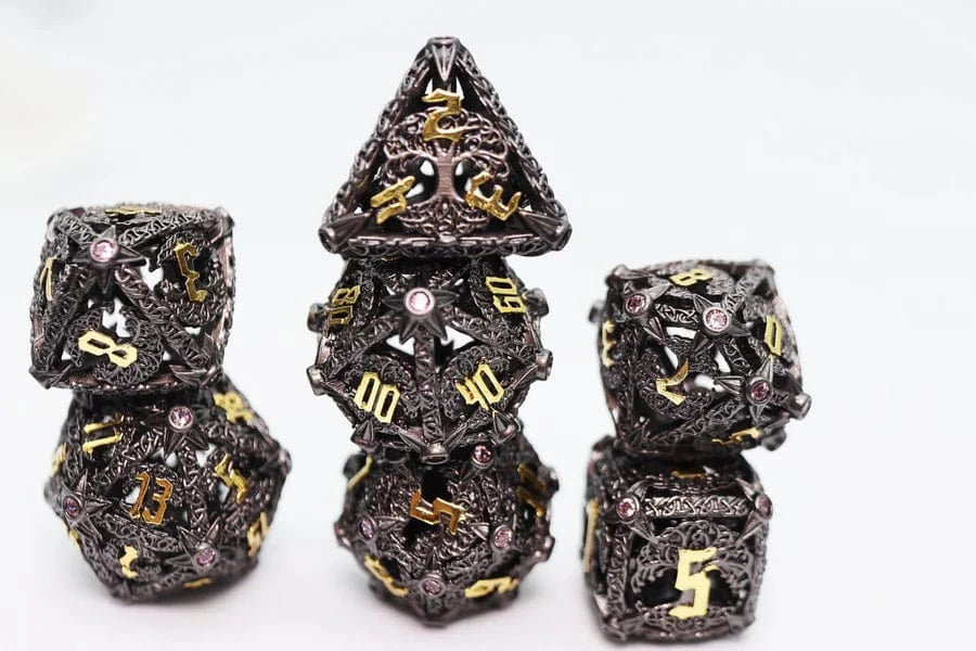 Trees of Virtue: Tree of Vigilance - Hollow Metal RPG Dice Set - Saltire Games