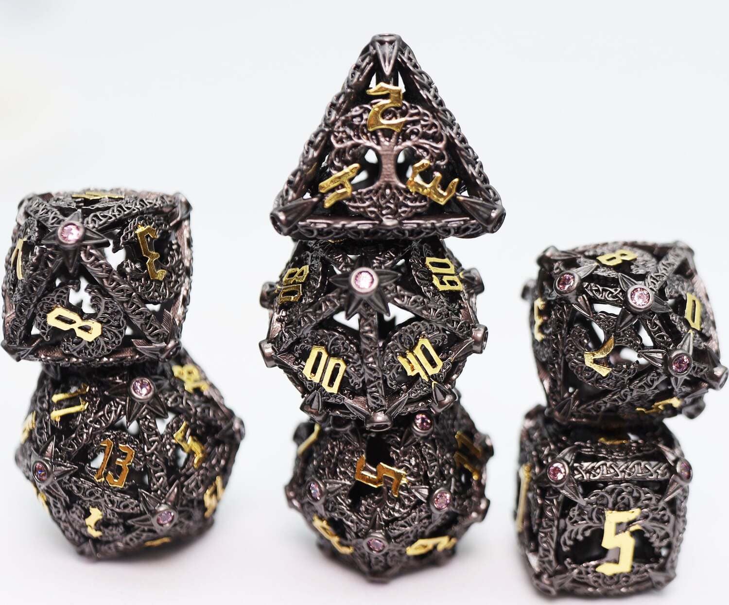 Trees of Virtue: Tree of Vigilance - Hollow Metal RPG Dice Set - Saltire Games