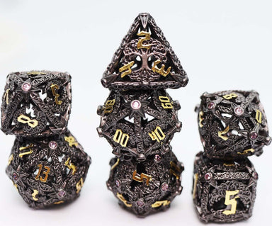 Trees of Virtue: Tree of Vigilance - Hollow Metal RPG Dice Set - Saltire Games