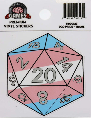 D20 STICKER - TRANSGENDER PRIDE - Saltire Games