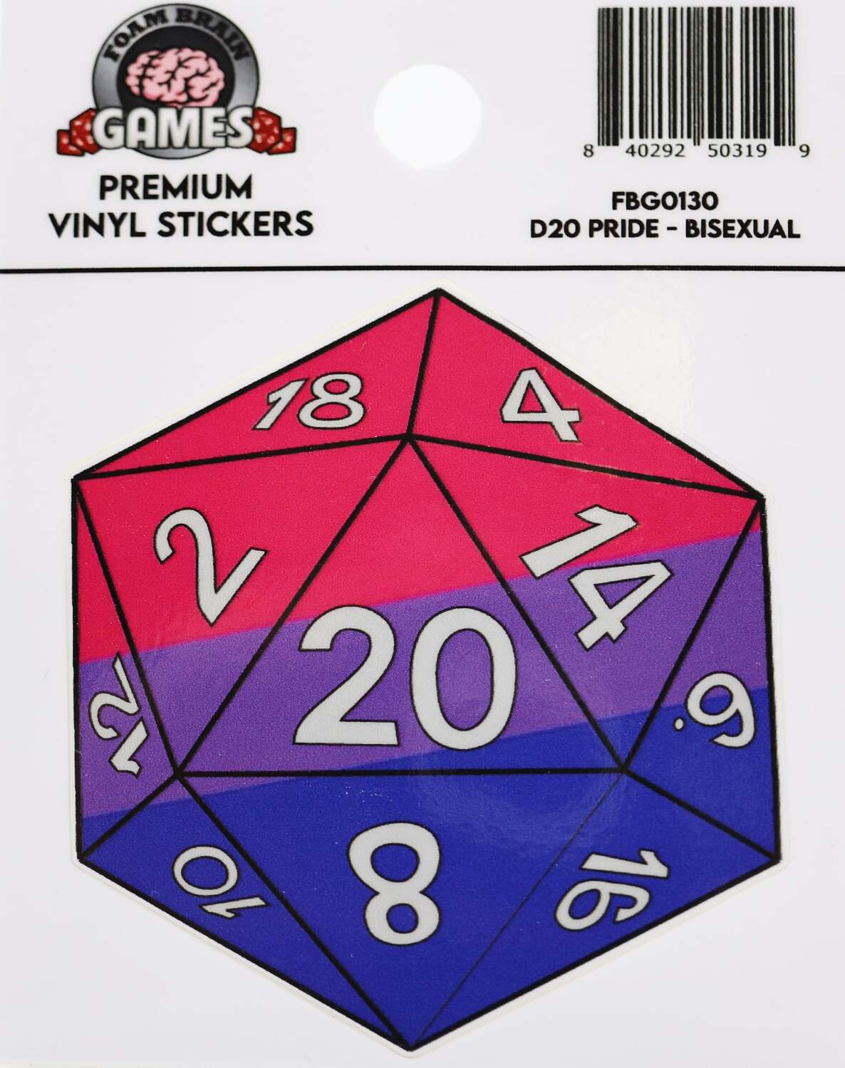 D20 STICKER - BISEXUAL PRIDE - Saltire Games