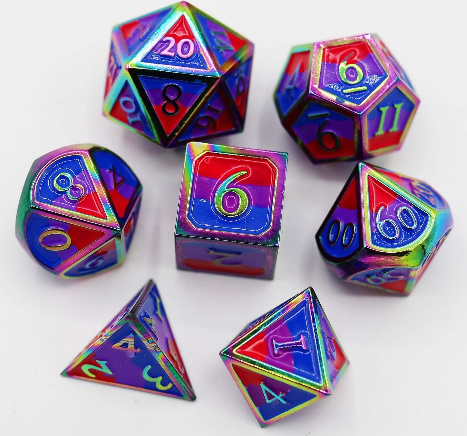 Bisexual Metal Dice Set - Saltire Games