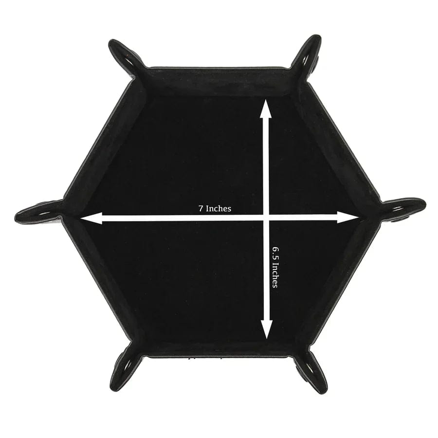 Hexagon Snap Folding Dice Tray - Black - Saltire Games