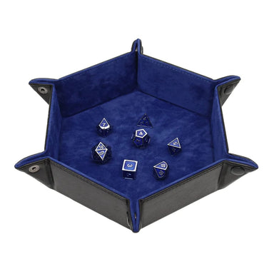 Hexagon Snap Folding Dice Tray - Blue - Saltire Games