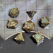 Dice - Metal Forged Gaming Arcane Enigma Ancient Bronze Blue Metal RPG Dice Set