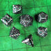 Dice - Metal Forged Gaming Cosmic Energy Nickel Green-Purple Metal RPG Dice Set of 7