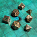 Cracked Looters Gold Set of 7 Metal Dice Set - Saltire Games