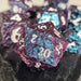 Dice - Metal Forged Gaming Meteorite Blue Purple Color Shift Metal RPG Dice Set of 7