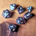 Dice - Metal Forged Gaming Meteorite Blue Purple Color Shift Metal RPG Dice Set of 7