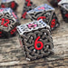 Sacred Hollows Silver Red Hollow Metal RPG Dice Set - Saltire Games