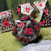 Sacred Hollows Silver Red Hollow Metal RPG Dice Set - Saltire Games