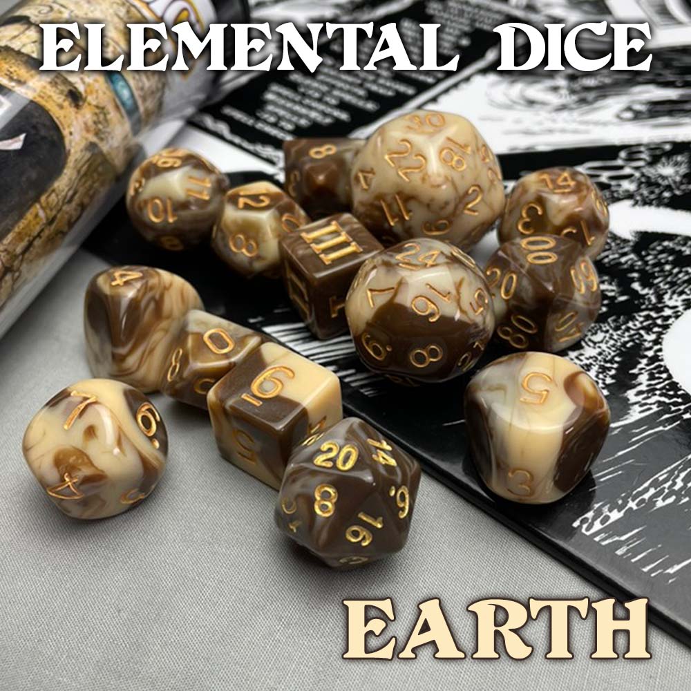 14-Set DCC Elemental Dice - Earth - Saltire Games