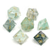 Green Fluorite - 7 Piece RPG Set Gemstone Dice - Saltire Games