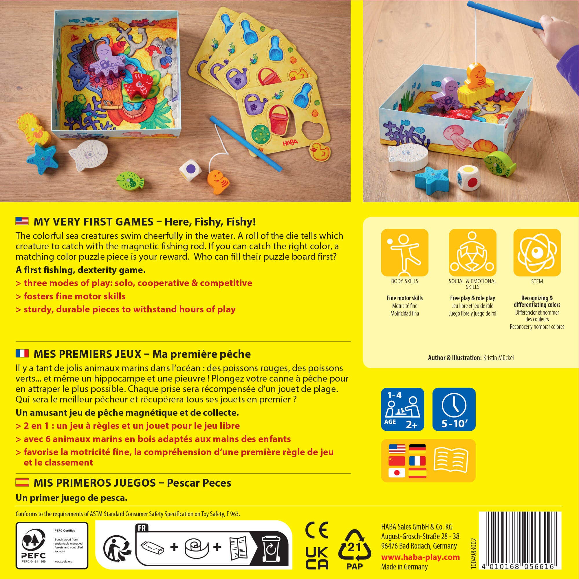 Board Game HABA USA My Very First Games - Here, Fishy, Fishy! Magnetic Game