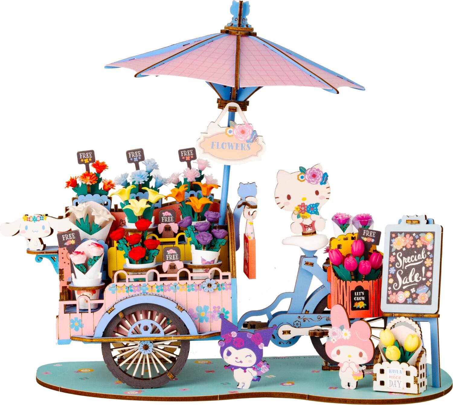 Model Kits - Wood Hands Craft Hello Kitty® and Friends Flower Cart
