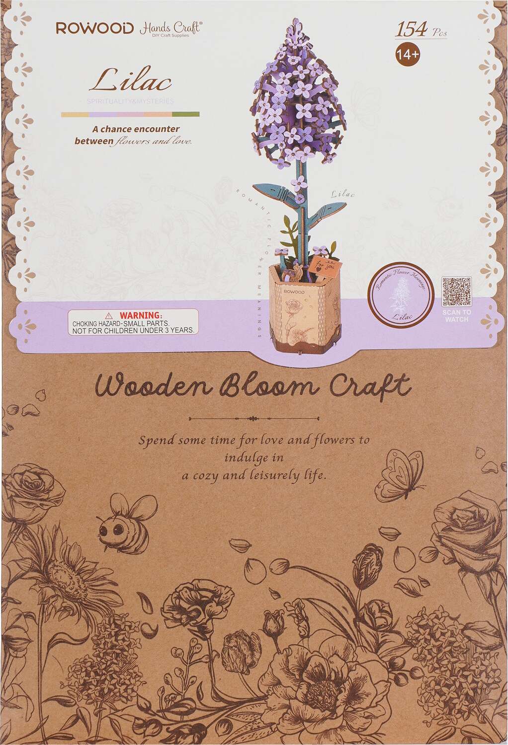 Model Kits - Wood Hands Craft Modern Wooden Puzzle: Lilac