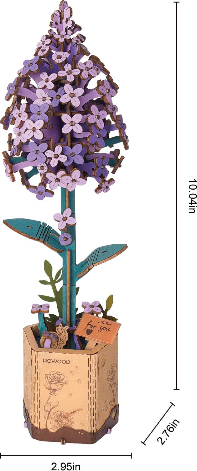 Model Kits - Wood Hands Craft Modern Wooden Puzzle: Lilac