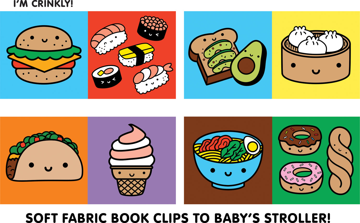 Foodie Baby – Delicious Crinkle Fabric Stroller Book - Saltire Games