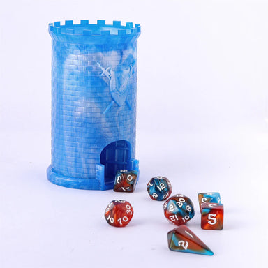 Pocket Citadel Mini Dice Tower - Blue w/White - Saltire Games