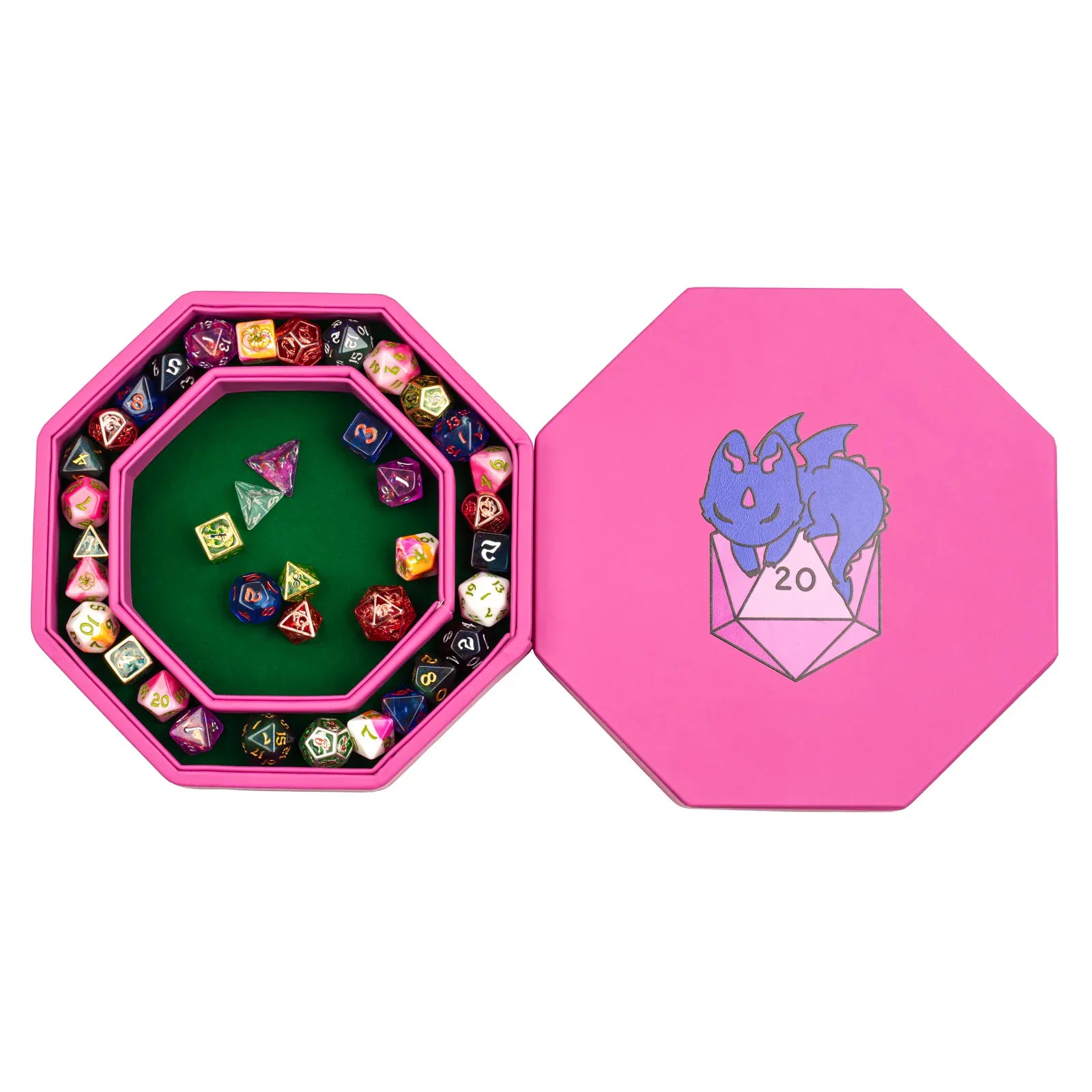 Dice - Accessories - Trays Hymgho Hero's Hoard Dice Tray And Keeper-Dragon with D20