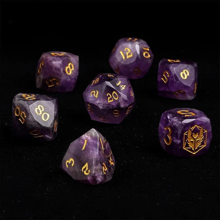 Dragon’s Hoard Luster Cut Dice Set - Amethyst - Saltire Games