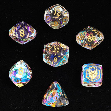 Dice - Gemstone Hymgho Dragon's Hoard Luster Cut Dice Set - Prismatic Crystal