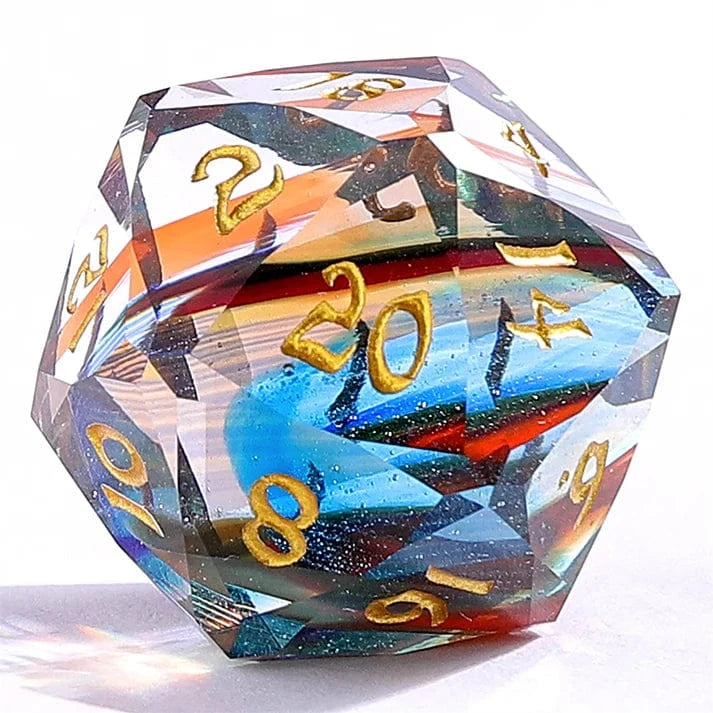 Dragon’s Hoard Luster Cut Dice Set - Rainbow Glass - Saltire Games