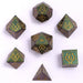 Dice - Metal Hymgho Druid Solid Metal RPG Dice Set - Glitter Green w/Gold