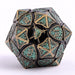 Dice - Metal Hymgho Fighter Solid Metal Polyhedral Dice Set-Ancient Bronze w/Glitter Green