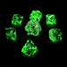 Dice - Metal - Hollow Hymgho Hollow Metal Necromancer Dice Set - Glow In The Dark Green