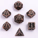 Dice - Metal - Hollow Hymgho Illithids Mind Cage Hollow Metal Dice Set - Ancient Copper