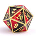 Dice - Metal Hymgho Mini Behemoth Metal RPG Dice Set-Gold w/Ruby&Black