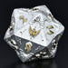 Dice - Metal Hymgho Paladin Solid Metal Polyhedral Dice Set-Matt Silver w/Gold