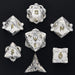 Dice - Metal Hymgho Paladin Solid Metal Polyhedral Dice Set-Matt Silver w/Gold