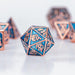 Dice - Metal Hymgho Rose gold Aquamarine hand painting solid metal dragon dice