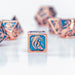 Dice - Metal Hymgho Rose gold Aquamarine hand painting solid metal dragon dice