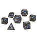 Dice - Metal Hymgho Solid Metal Dragon Dice Set - Gunmetal w/Purple