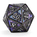 Dice - Metal Hymgho Solid Metal Dragon Dice Set - Gunmetal w/Purple