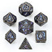 Dice - Metal Hymgho Solid Metal Dragon Dice Set - Gunmetal w/Purple