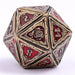 Dice - Metal Hymgho Sorcerer Solid Metal RPG Dice Set - Ancient Bronze w/Red Glitter