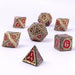 Dice - Metal Hymgho Sorcerer Solid Metal RPG Dice Set - Ancient Bronze w/Red Glitter