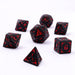 Dice - Metal Hymgho Sorcerer Solid Metal RPG Dice Set - Matt Black w/Red