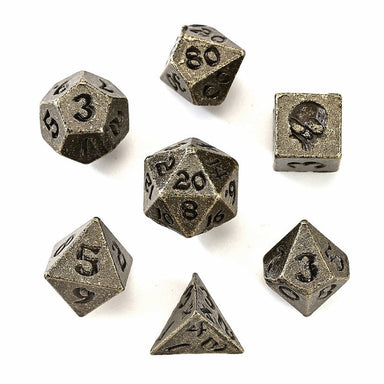 Unseelie Mini Metal RPG Dice Set - Ancient Bronze - Saltire Games