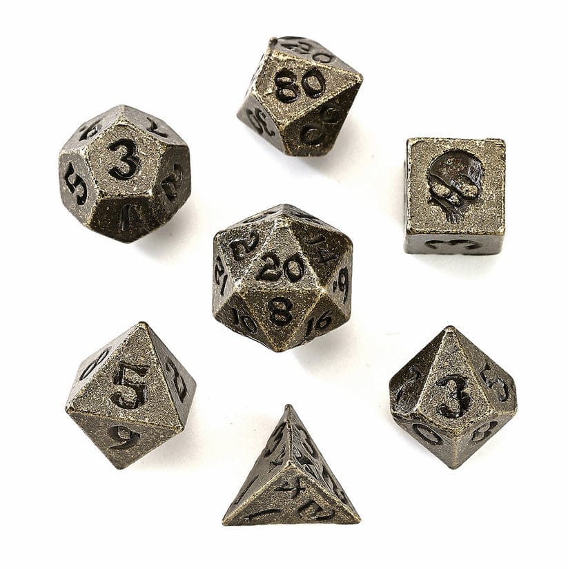 Unseelie Mini Metal RPG Dice Set - Ancient Bronze - Saltire Games