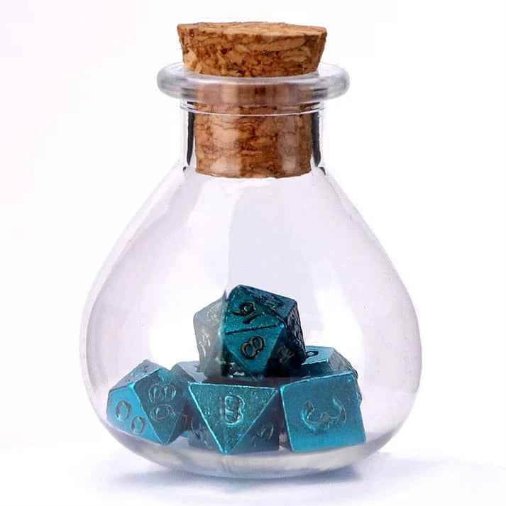 Unseelie Mini Metal RPG Dice Set - Blue - Saltire Games